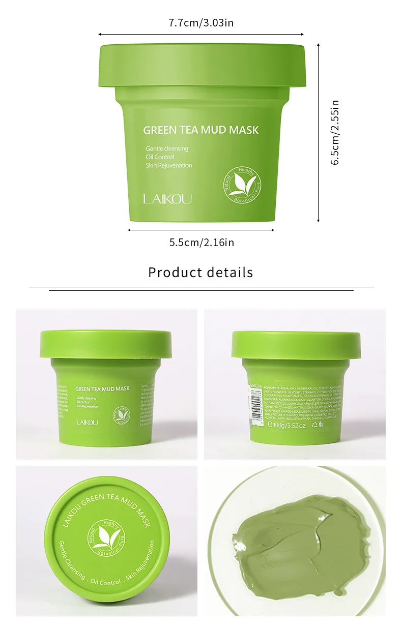 Basic Skin Treatment - Green Tea Mud Mask Pot - Best Mud